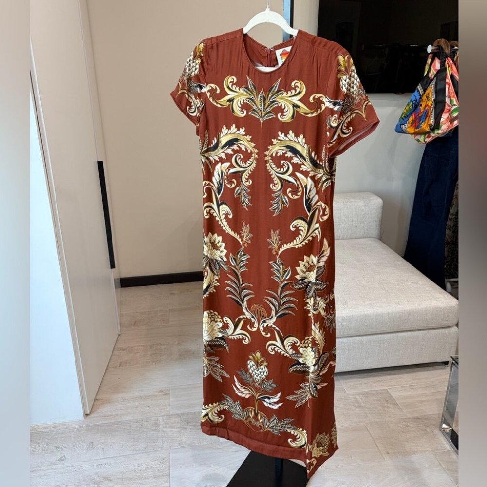 FR: Orange Arabesque Paradise Viscose MaxiDress - Picture 8 of 11